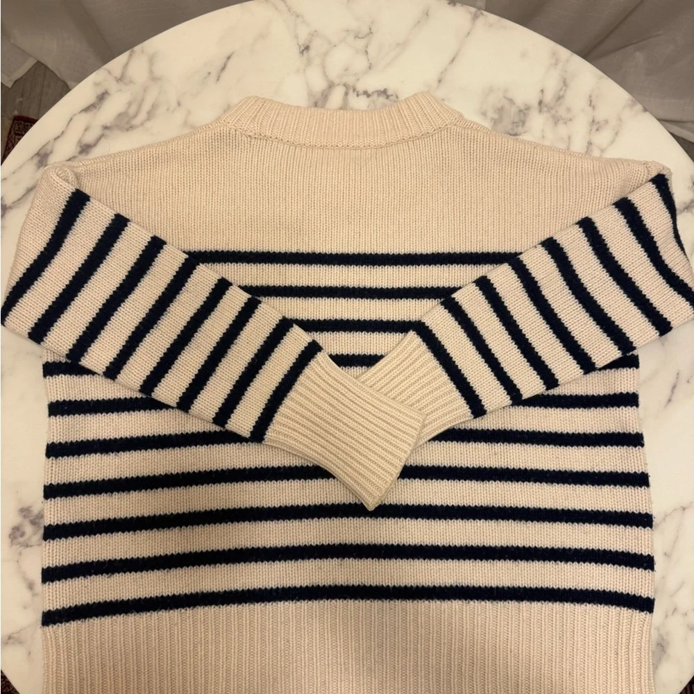 Striped Navy and Cream La Ligne Marin Sweater - Picture 2 of 4